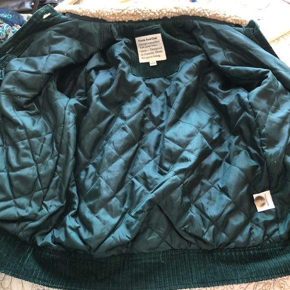 FRANK & OAK Fur-trim Green Corduroy Jacket - Picture 8 of 16
